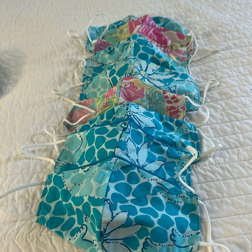 9 Fabric face mask! Palm Beach, tropical famous designer up cycle handmade New